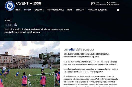 Realizzazione sito web per la società sportiva Faventia APD