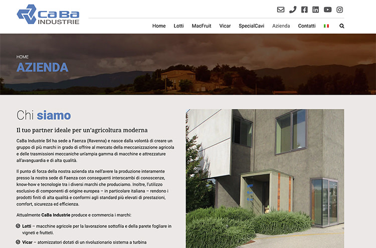 Realizzazione multi-sito web per CaBa Industrie con area riservata clienti