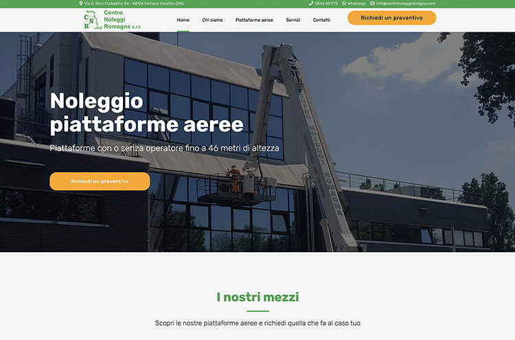 Il Centro Noleggi Romagna rinnova la propria presenza online