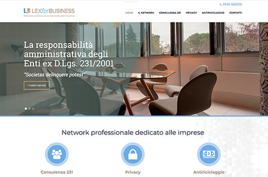 Caterweb ha creato il logo e il sito internet Lex For Business, network professionale dedicato alle imprese