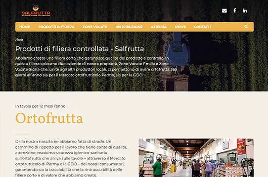 Realizzazione sito web per Sal Frutta srl (Gattatico - RE), azienda operante nel settore ortofrutticolo